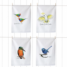 Load image into Gallery viewer, Colourful Aussie Birds Tea Towels – Set of 4
