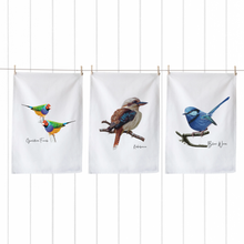 Load image into Gallery viewer, Vibrant Aussie Birds Tea Towels – Set of 3
