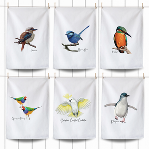 Australian Native Birds Tea Towels – Set of 6