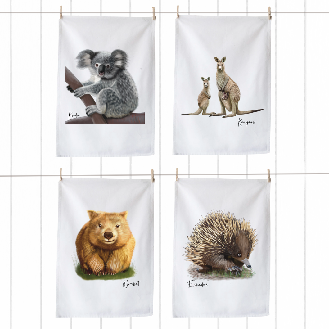 Wild Aussie Animals Tea Towels – Set of 4