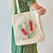 Load image into Gallery viewer, AGCB1000: Red: Bottlebrush Cotton Tote Bag
