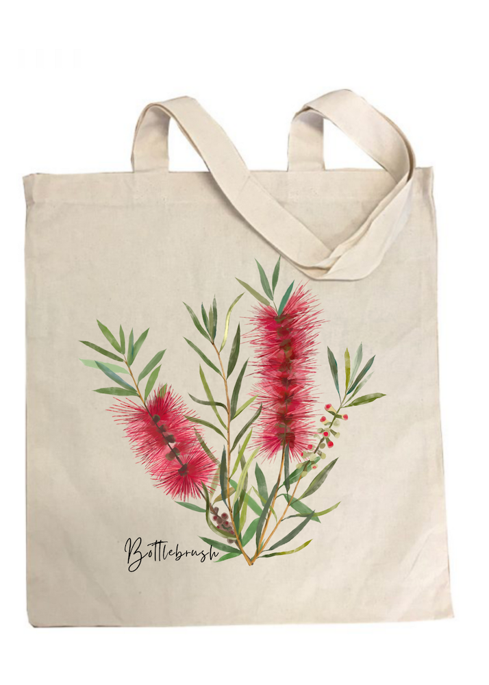 AGCB1000: Red: Bottlebrush Cotton Tote Bag