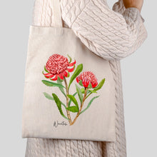 Load image into Gallery viewer, Perfect Gift for Any Occasion - Waratah Beige Scarf &amp; Tote Bag
