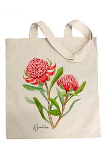 AGCB1001: Waratah Cotton Tote Bag