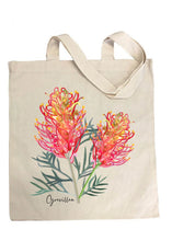 Load image into Gallery viewer, Australian Native Grevillea Flower Tote Bag and Scarf Set | White
