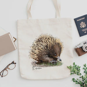 Charming & Unique Australian Native Echidna Poster, Tote Bag & Card Set