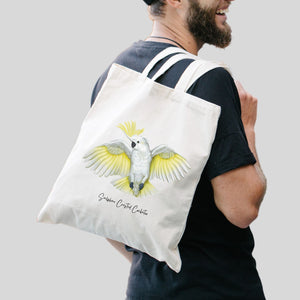 AGCB1012: Sulphur Crested Cockatoo Cotton Tote Bag