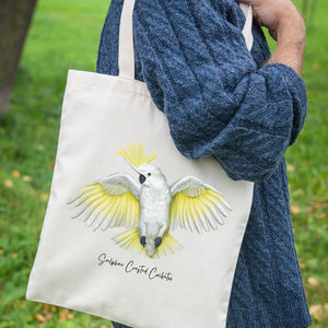 AGCB1012: Sulphur Crested Cockatoo Cotton Tote Bag