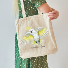 Load image into Gallery viewer, AGCB1012: Sulphur Crested Cockatoo Cotton Tote Bag
