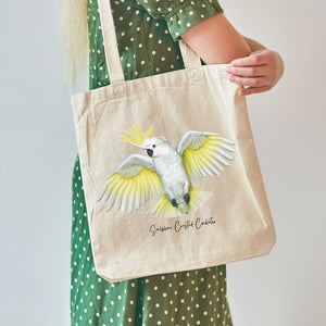 AGCB1012: Sulphur Crested Cockatoo Cotton Tote Bag