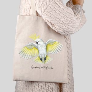 AGCB1012: Sulphur Crested Cockatoo Cotton Tote Bag