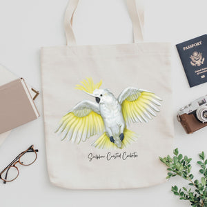 AGCB1012: Sulphur Crested Cockatoo Cotton Tote Bag