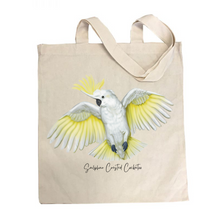 Load image into Gallery viewer, AGCB1012: Sulphur Crested Cockatoo Cotton Tote Bag
