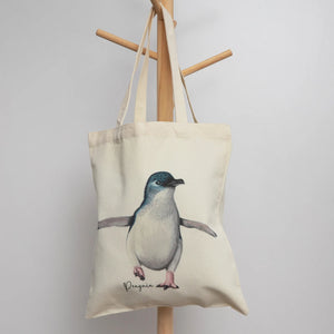 Chill & Charm Penguin Scarf & Tote Bag Set | White