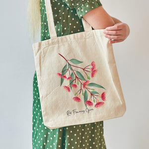 AGCB1014: Red Flowering Gum Cotton Tote Bag