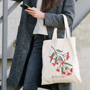 AGCB1014: Red Flowering Gum Cotton Tote Bag