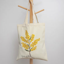 Load image into Gallery viewer, Warmth &amp; Joy Golden Wattle Scarf &amp; Tote Bag Set | Navy
