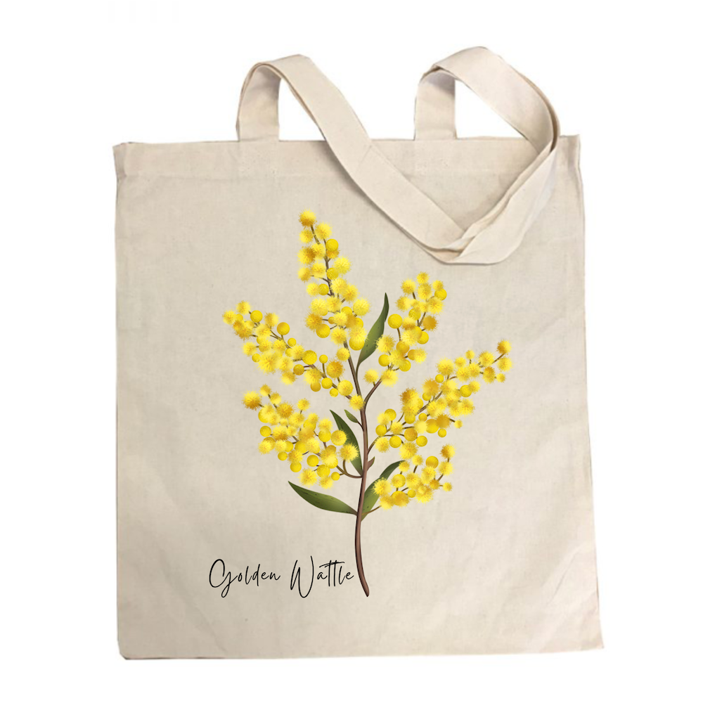 AGCB1015: Golden Wattle Cotton Tote Bag