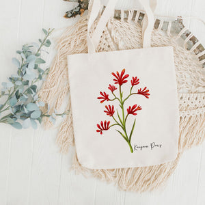 AGCB1016: Kangaroo Paws Cotton Tote Bag