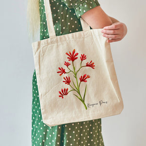 AGCB1016: Kangaroo Paws Cotton Tote Bag