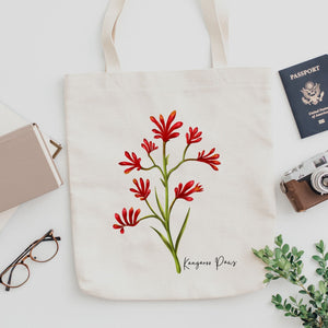 AGCB1016: Kangaroo Paws Cotton Tote Bag