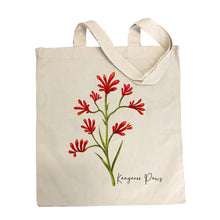 Load image into Gallery viewer, Australian Native Flower Kangaroo Paws Tote Bag &amp; Scarf Set | Navy
