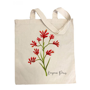 AGCB1016: Kangaroo Paws Cotton Tote Bag