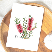 Load image into Gallery viewer, AGCC1001: Red: Bottlebrush Flower Card
