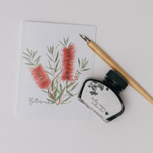 Load image into Gallery viewer, AGCC1001: Red: Bottlebrush Flower Card
