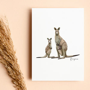 Majestic & Adventurous Australian Native Kangaroo Poster, Tote Bag & Card Set