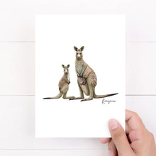 Load image into Gallery viewer, Majestic &amp; Adventurous Australian Native Kangaroo Poster, Tote Bag &amp; Card Set
