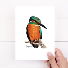 Load image into Gallery viewer, Bright &amp; Alluring Australian Native Kingfisher Poster, Tote Bag &amp; Card Set
