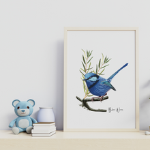 Load image into Gallery viewer, AGCP1014: Blue Wren Poster
