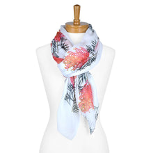 Load image into Gallery viewer, AGCS1000: White: Grevillea Flower Scarf
