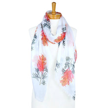 Load image into Gallery viewer, Australian Native Grevillea Flower Tote Bag and Scarf Set | White
