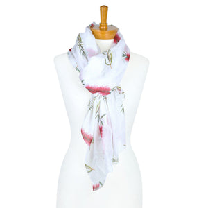 AGCS1002: Red: Bottlebrush Flower Scarf