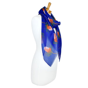 AGCS1004: Navy: Banksia Flower Scarf