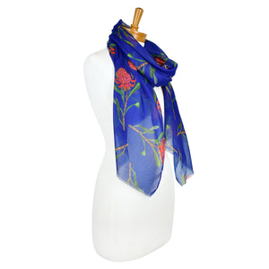 AGCS1006: Navy: Waratah Flower Scarf