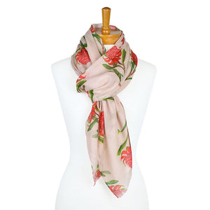 AGCS1008: Beige: Waratah Flower Scarf