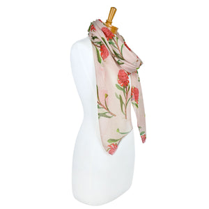 AGCS1008: Beige: Waratah Flower Scarf