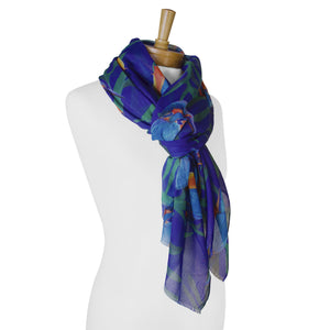 AGCS1010: Navy: Kingfisher Bird Scarf