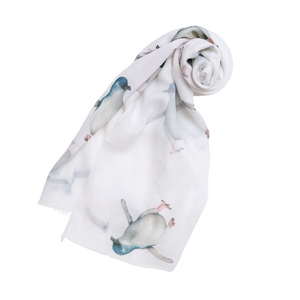 AGCS1013: White: Penguin Scarf