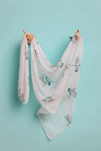 Load image into Gallery viewer, Chill &amp; Charm Penguin Scarf &amp; Tote Bag Set | White
