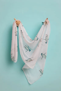 Chill & Charm Penguin Scarf & Tote Bag Set | White