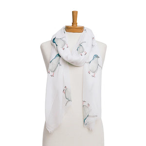 Chill & Charm Penguin Scarf & Tote Bag Set | White