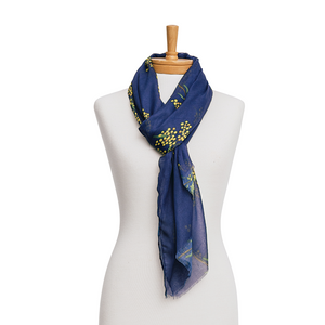 AGCS1016: Navy: Golden Wattle Scarf