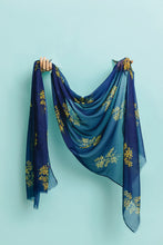 Load image into Gallery viewer, Warmth &amp; Joy Golden Wattle Scarf &amp; Tote Bag Set | Navy
