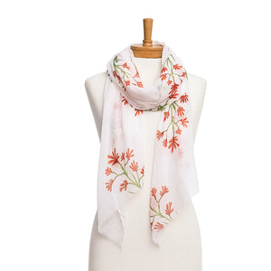 Australian Native Flower Kangaroo Paws Tote Bag & Scarf Set | White