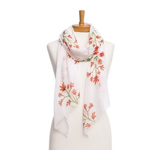 AGCS1017: White: Kangaroo Paws Scarf