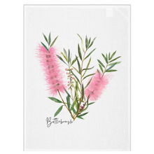 Load image into Gallery viewer, AGCT1002: Pink: Bottlebrush Tea Towel
